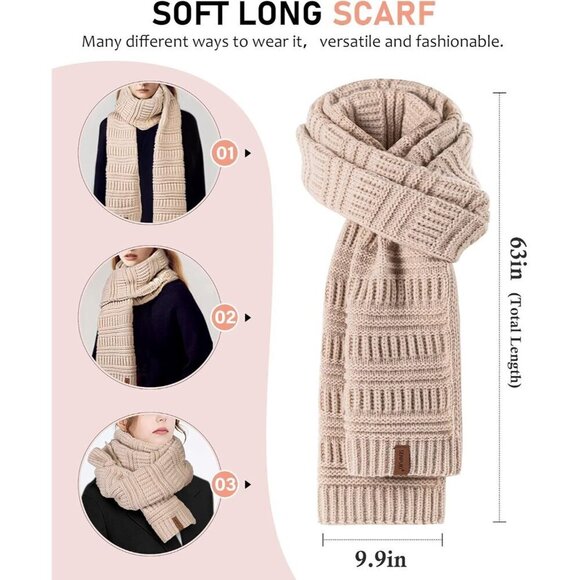 Women\'s Winter Beanie Hat Scarf Gloves Headband Set Warm Elastic Gift main image 7